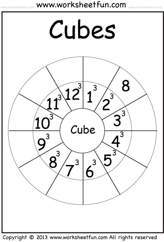 Cube 1 12 Worksheet FREE Printable Worksheets