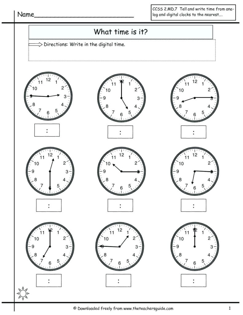 Digital Clock Worksheets Ks1 Navajosheetco Db Excel