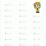 Divide Fractions By Whole Numbers Math Worksheet For Grade