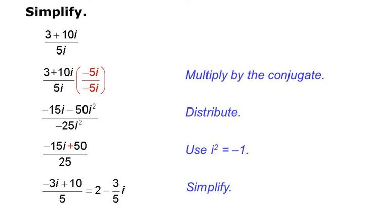 Dividing Complex Numbers Basic Math Worksheets Algebra 