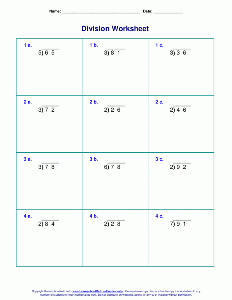 Dividing Multi Digit Numbers Worksheet Pdf 