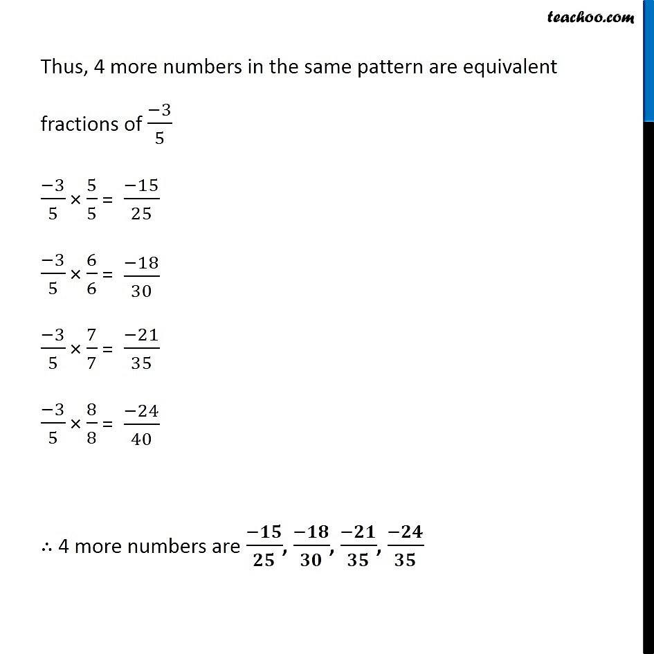 Ex 9 1 2 Write Four More Rational Numbers In Each 