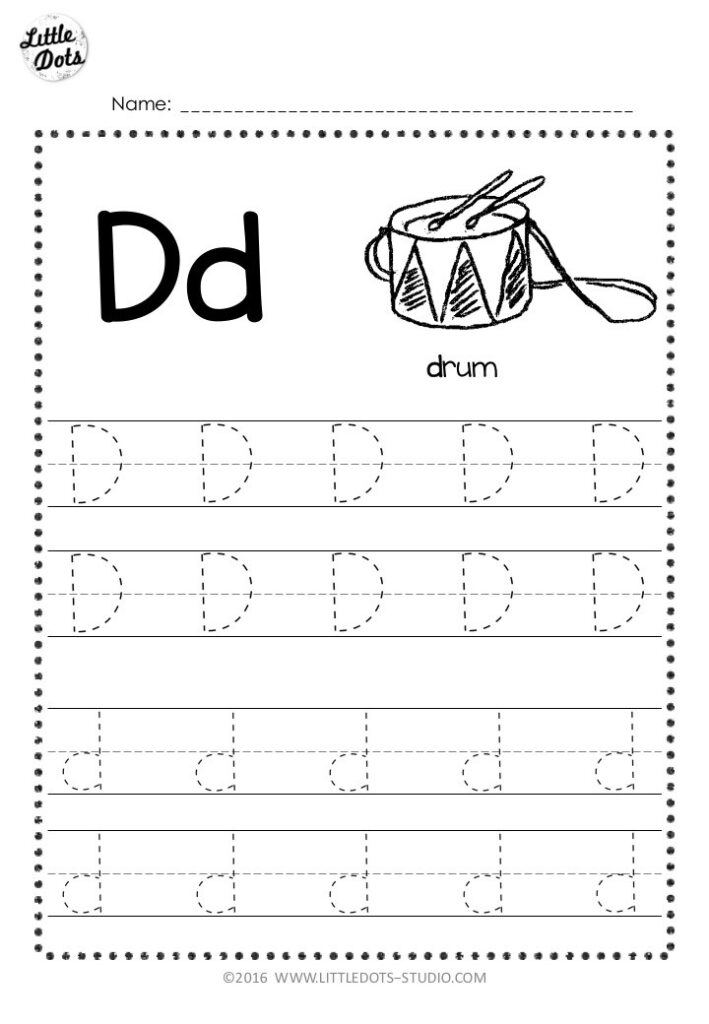 Free Letter D Tracing Worksheets
