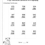 Free Printable 3 Digit Subtraction With Regrouping