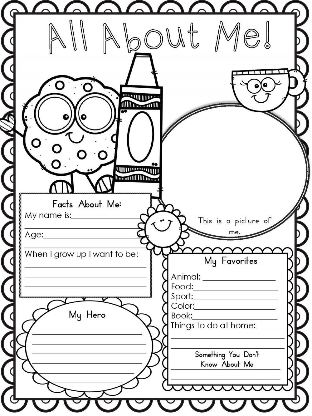 Free Printable All About Me Worksheet For Adults