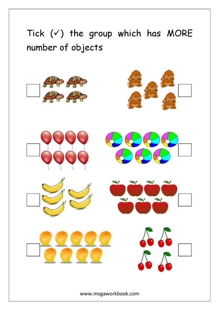 Free Printable More Or Less Worksheets Greater Than 