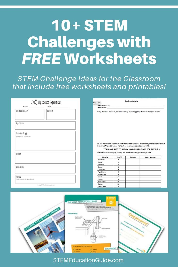 Free STEM Challenge Worksheets Stem Challenges Stem 