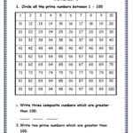 Grade 5 Maths Resources Prime Numbers Printable