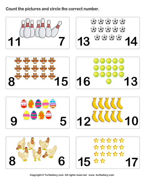 Identifying Numbers And Objects Worksheet Turtle Diary