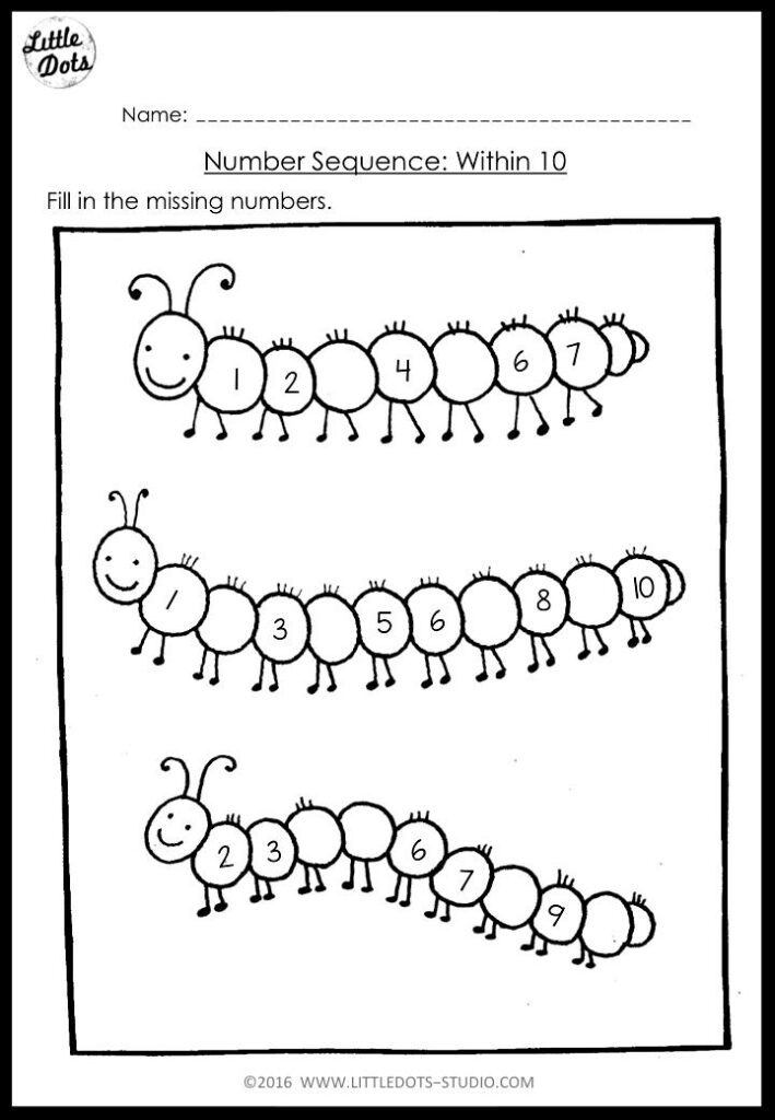 Kindergarten Math Number Sequence Worksheets And Activities