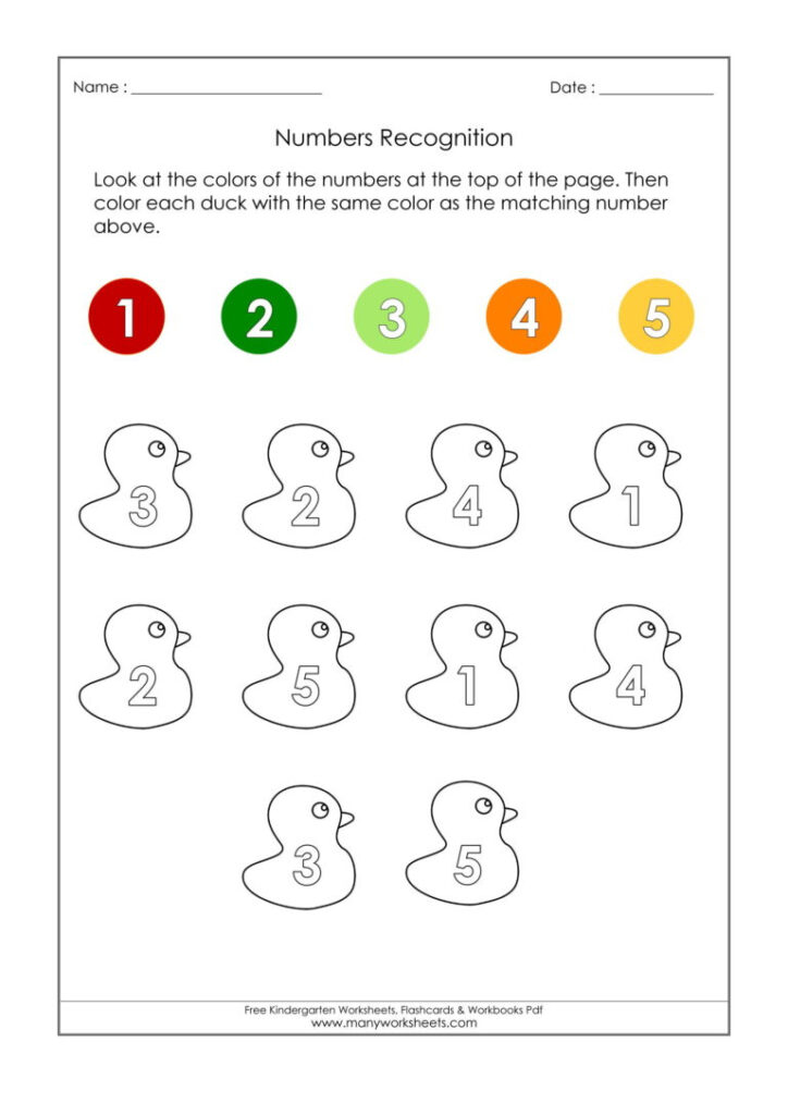 Kindergarten Number Worksheets 3 Identifying Numbers 1 To 5