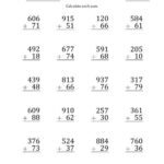 Large Print 3 Digit Plus 2 Digit Addition With SOME