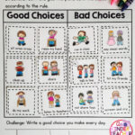 Making Good Choices Worksheet Good Choice Bad Choice Sort