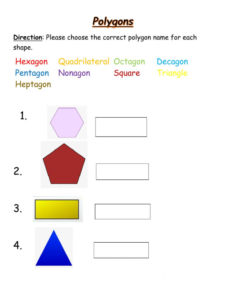 Matching Polygons Worksheet
