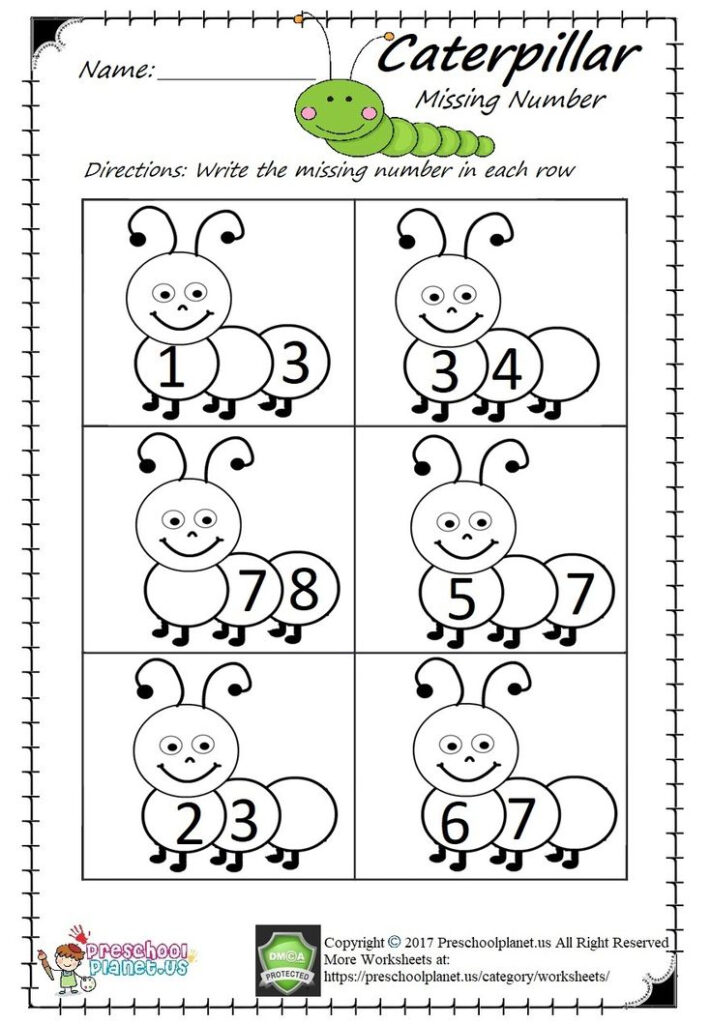 Missing Number Worksheet Pdf Preschool Math Worksheets 
