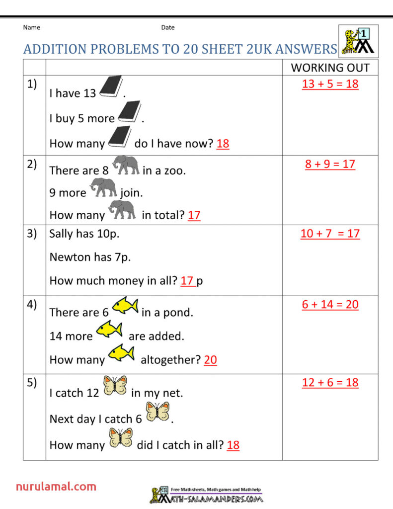 Mixed Addition And Subtraction Word Problems For Grade 1 