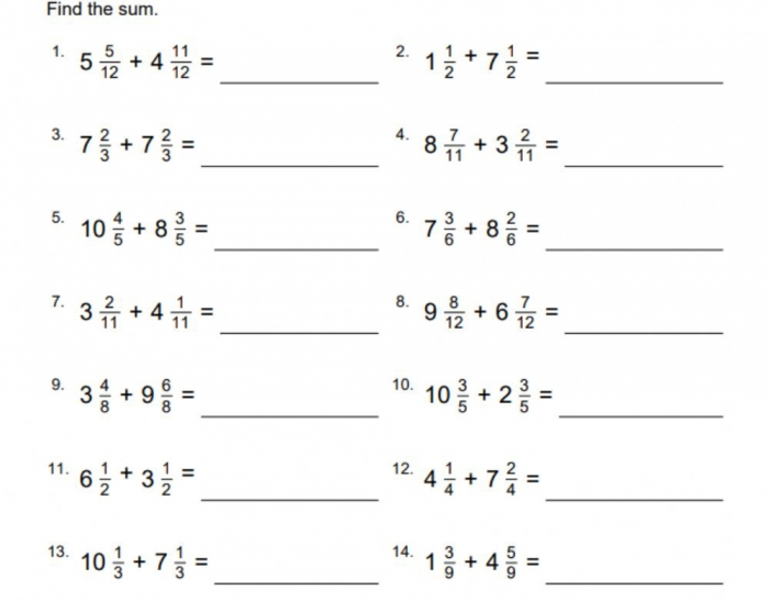 Mixed Fraction Addition With Like Denominators 4 