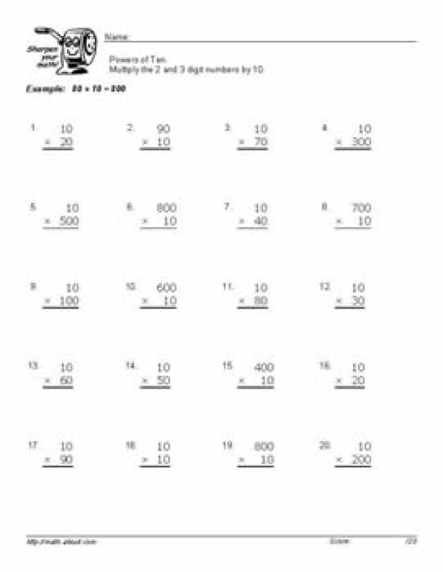 Multiplication Math Fact Worksheets Math Worksheets 