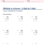 Multiply In Columns 3 Digit By 2 Digit Numbers For Grade 5