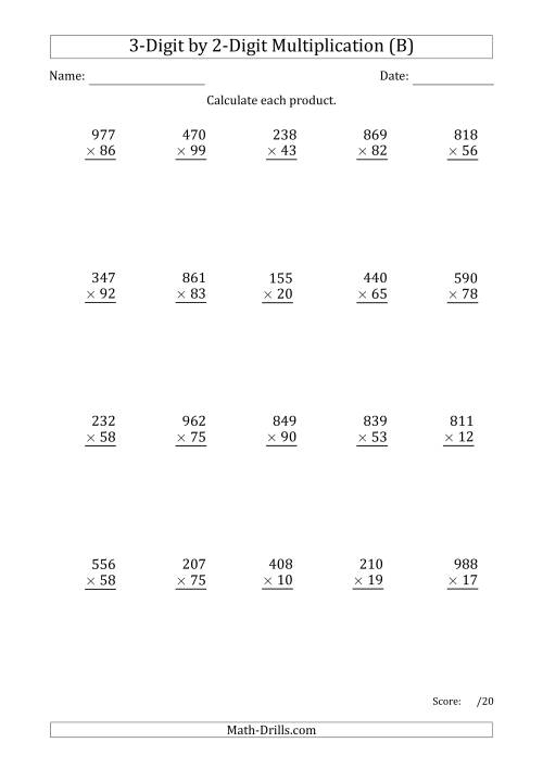 Multiplying 3 Digit By 2 Digit Numbers With Period 