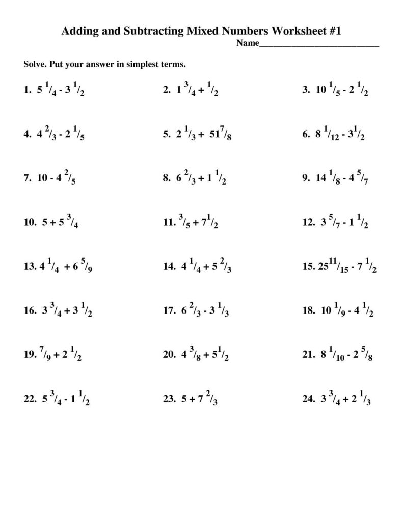 Multiplying And Dividing Fractions And Mixed Numbers 