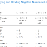 Multiplying And Dividing Negative Numbers Level 3