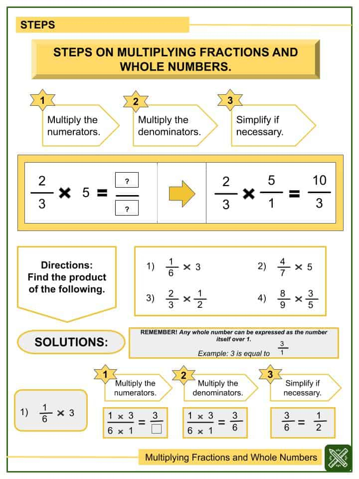 Multiplying Fractions And Whole Numbers Worksheets 5th Grade