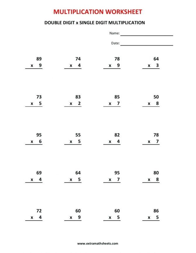 Multiplying Two Digit Numbers Worksheet Briefencounters