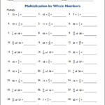 Multiplying Whole Number With Fractions Worksheets