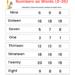 Naming Numbers Worksheets For Grade 1 Kidpid