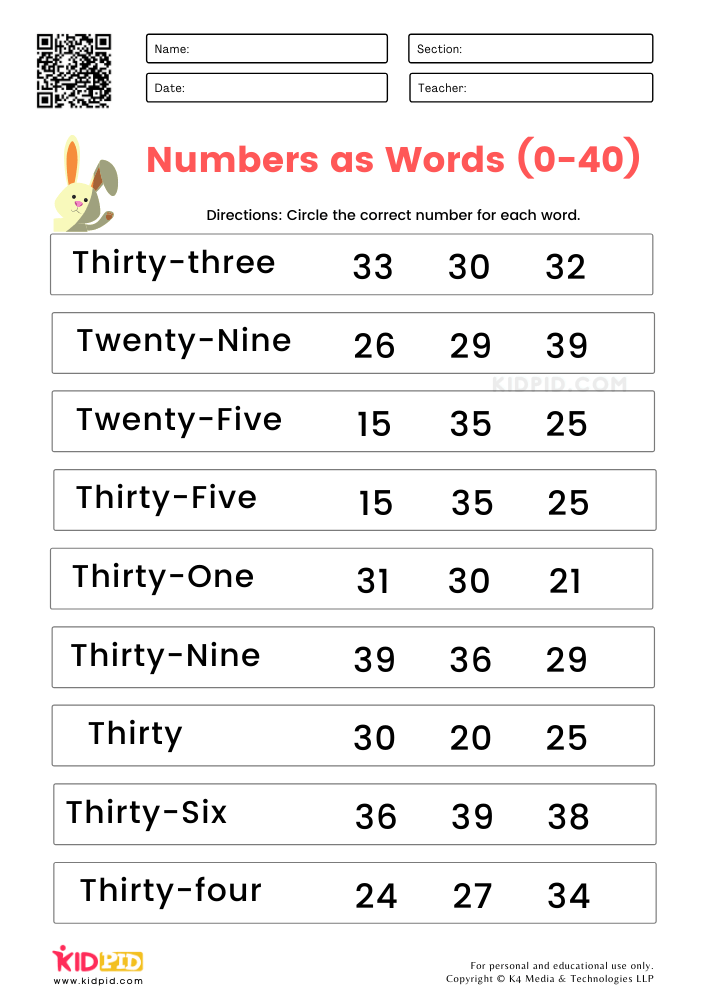 Naming Numbers Worksheets For Grade 1 Kidpid