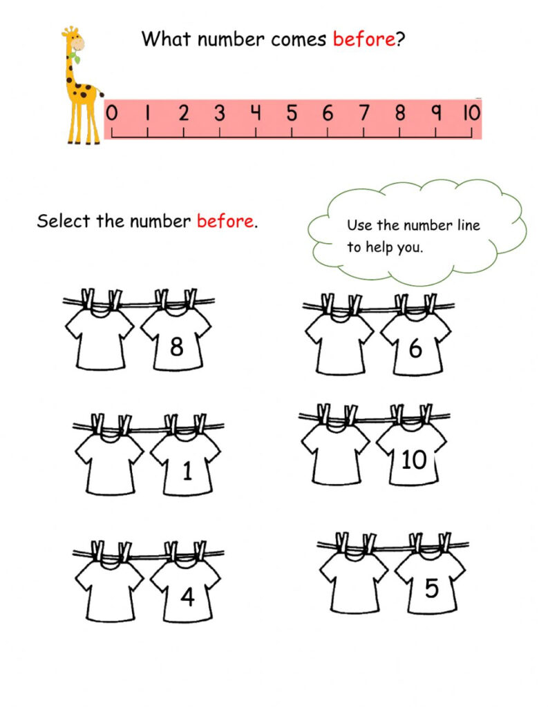 Number Before Interactive Worksheet