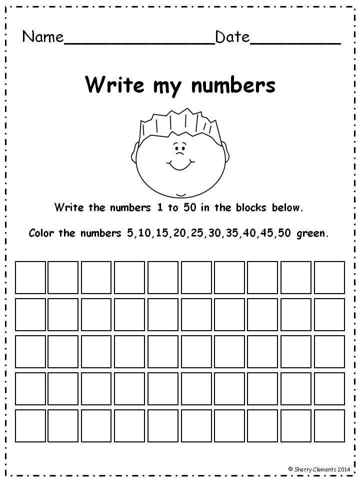 Number Writing 1 50 Distance Learning Writing Numbers 
