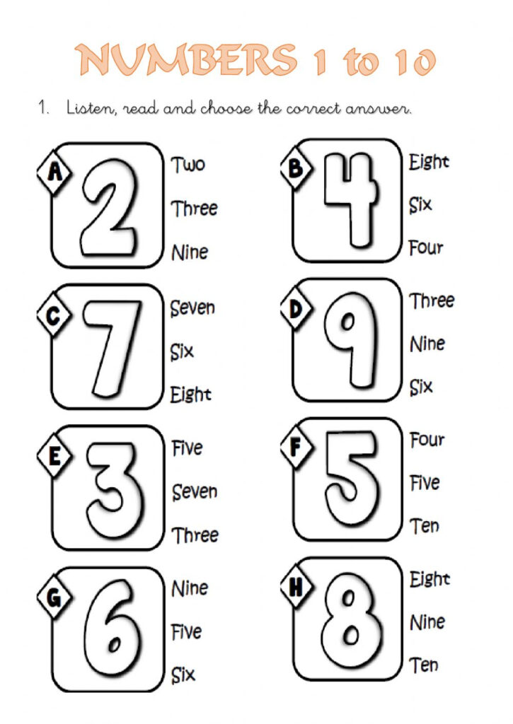 Numbers 1 10 Interactive Worksheet