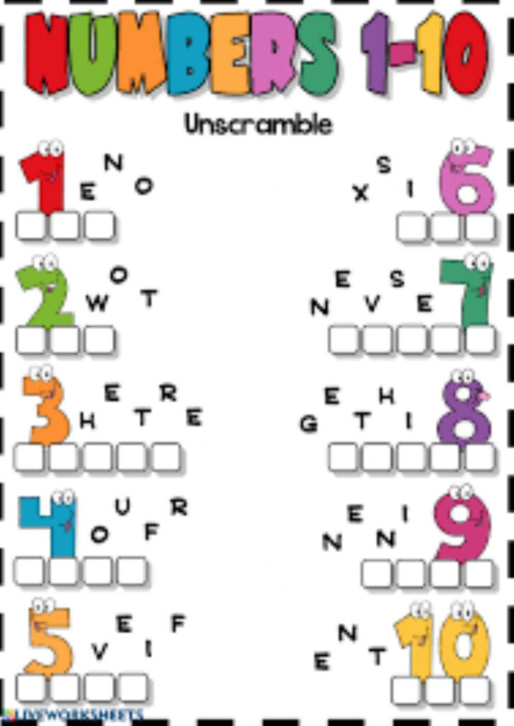 Numbers 1 10 Online Exercise