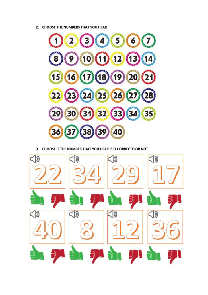 Numbers From 1 40 Worksheet