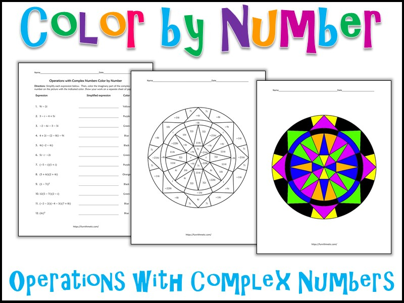 Operations With Complex Numbers Color By Number Teaching 