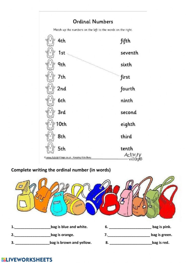 Ordinal Numbers Online Exercise For 4