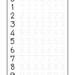 Practice Writing Numbers On A4 Worksheet Vector Image