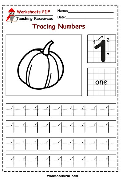 Preschool Number Tracing Worksheets 1 10 Worksheets PDF