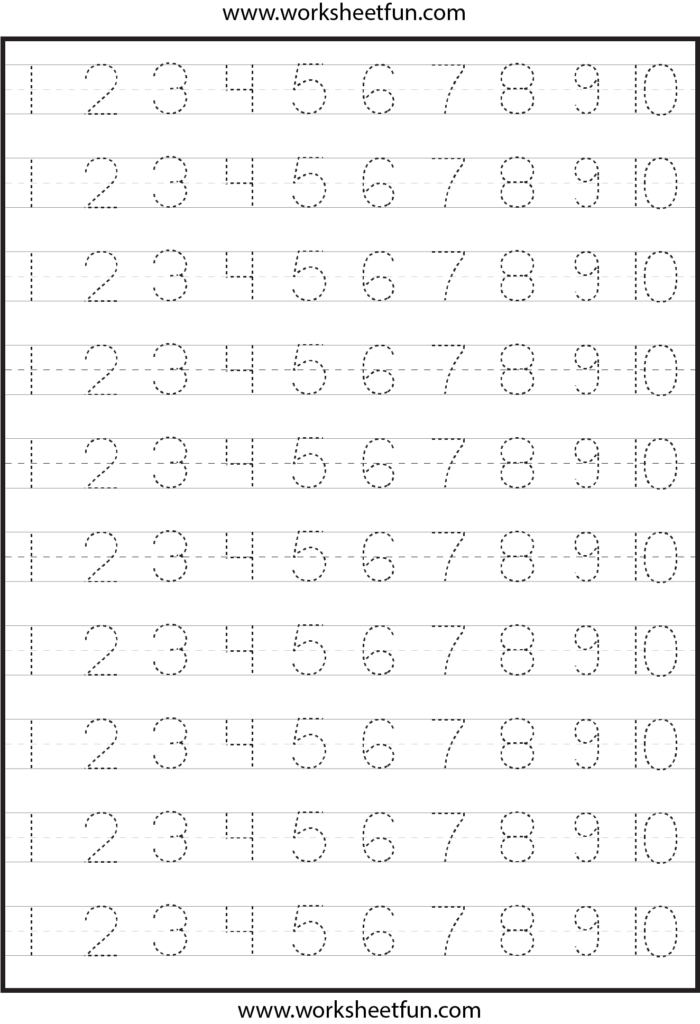 Printable Number Tracing Worksheets 1 100 