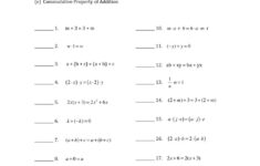 Quiz Properties Of Real Numbers Worksheet