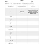 Rational And Irrational Numbers Practice Worksheet