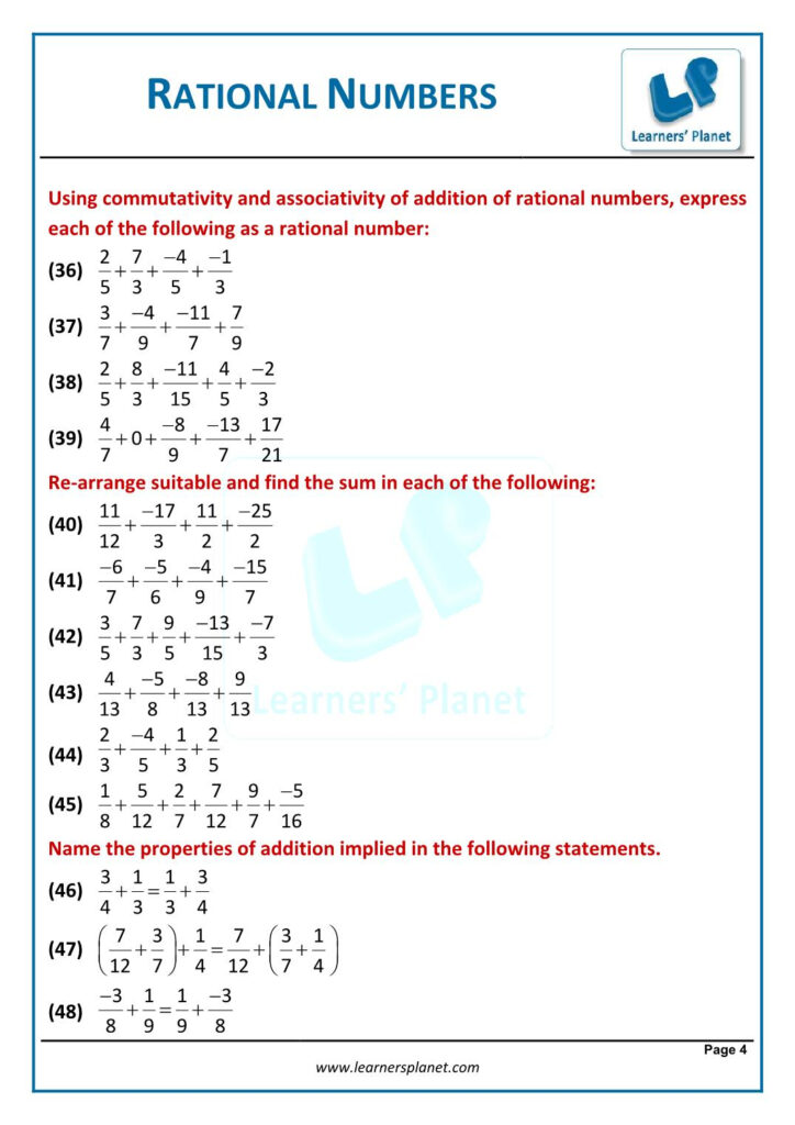 Rational Numbers Worksheet Grade 6 Pdf Worksheets Free 