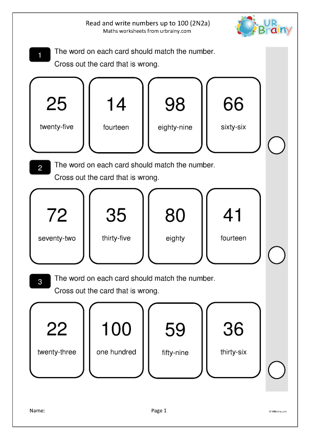 Read And Write Numbers To 100 2N2a KS1 Maths SAT 