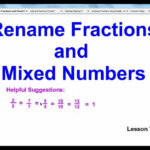 Rename Fractions And Mixed Numbers Section 7 6 YouTube