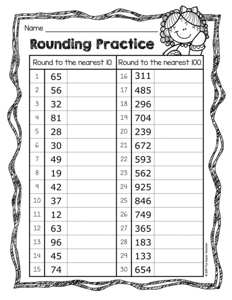 Round To The Nearest 10 And 100 Worksheet