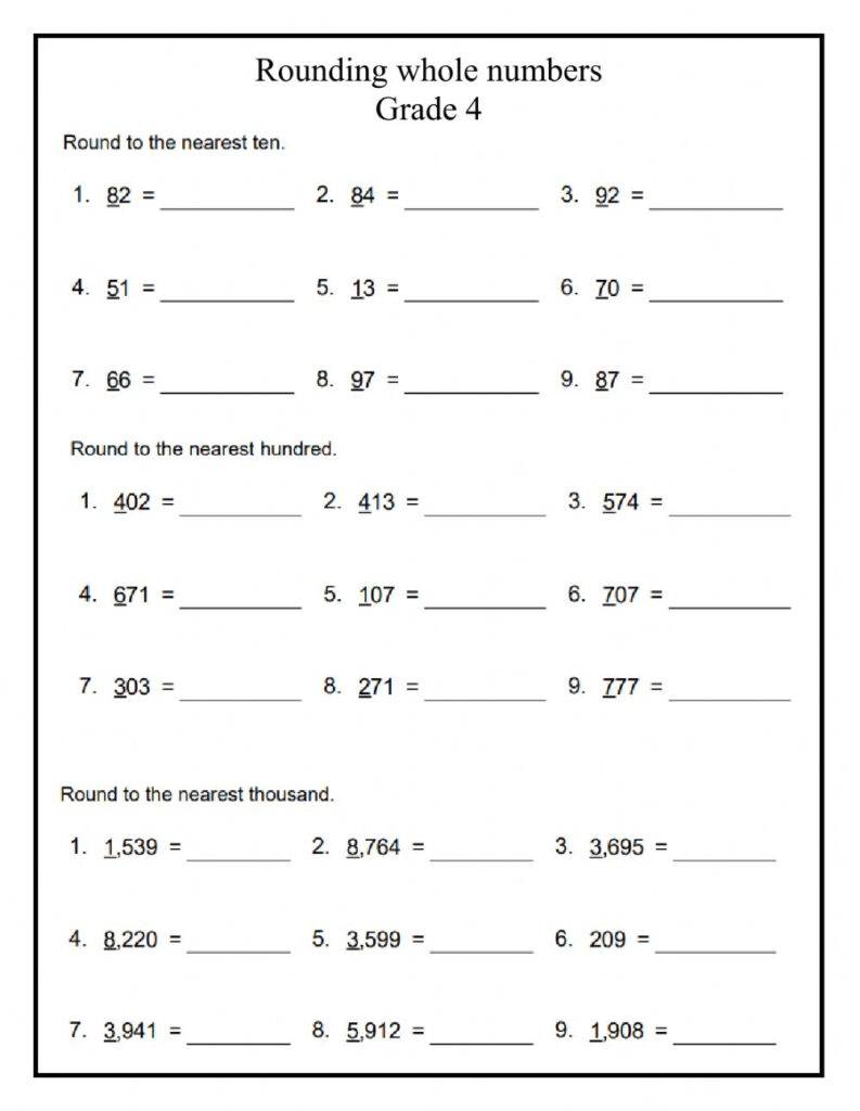 Rounding Who Numbers To Thousands Worksheet