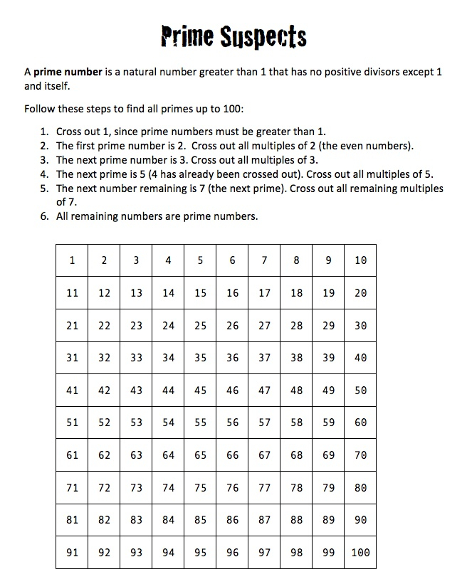 Sieve Of Eratosthenes Find Prime Numbers Up To 100 