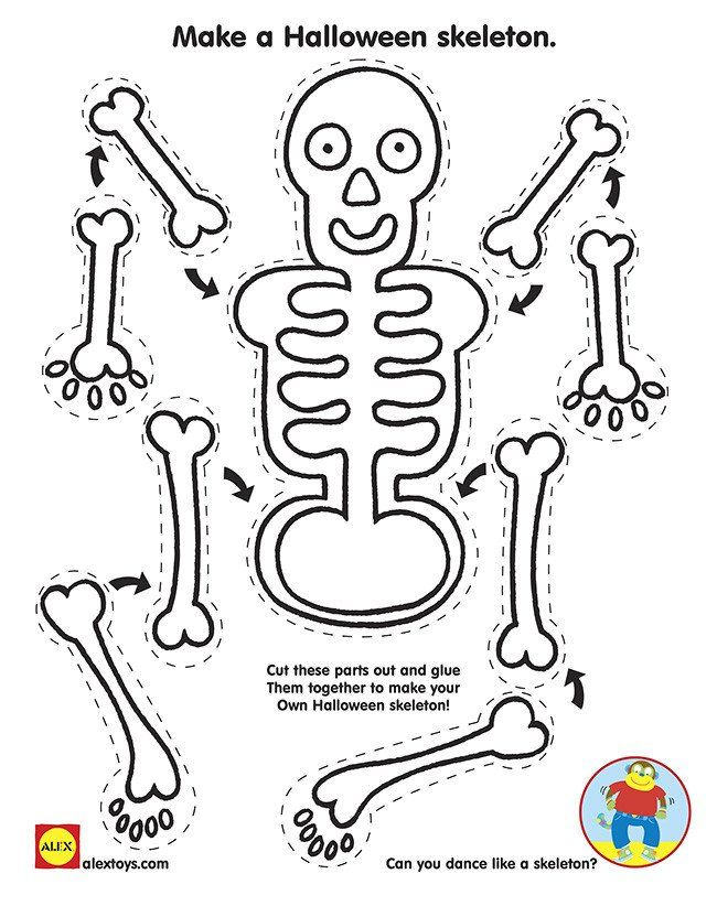 Skeleton Worksheets For Kindergarten Skeleton Craft For 